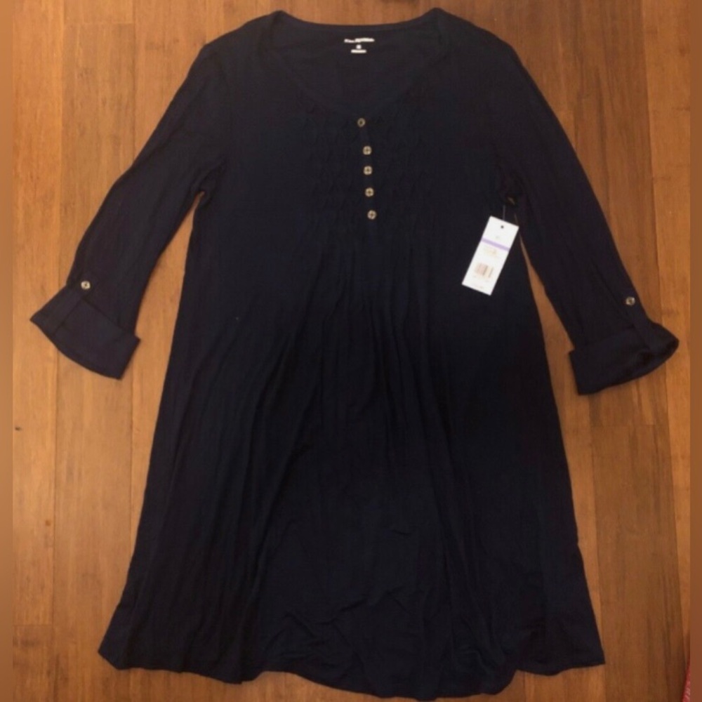 Blue Shirt Dress New NWT Kim Rogers Size PS Soft Knit Lightweight